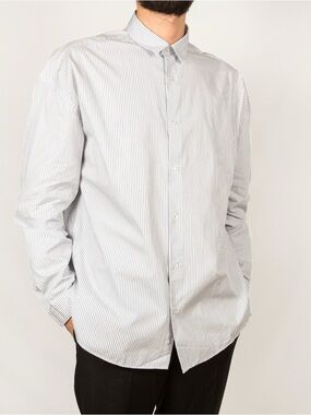 The Kooples Oversized Striped Shirt White Blue NWT Size 1 Men’s Small Medium Fit